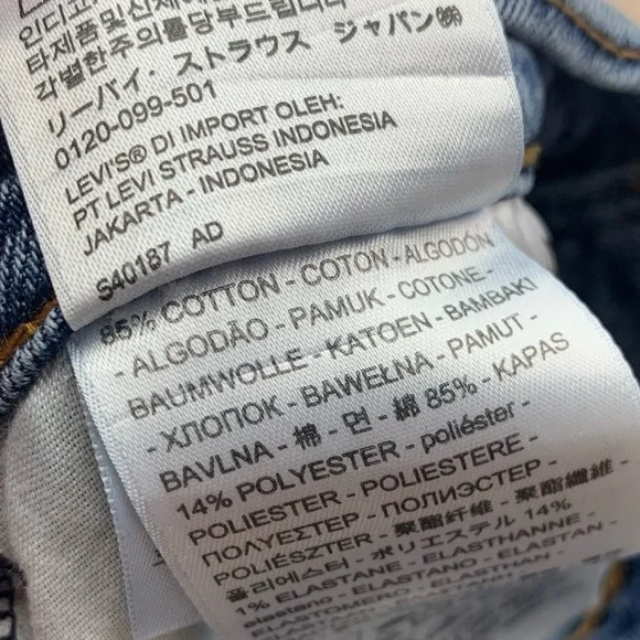 Levi's Ribcage Straight Ankle Jeans Mind Your Own Finish Medium Indigo - Picture 10 of 10